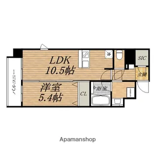PRESSANCE松屋町駅前DUO【6階】の間取り