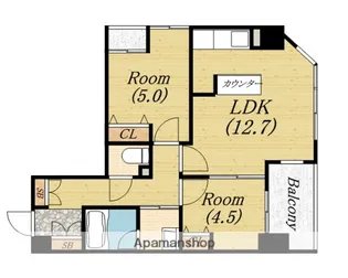 アーデンタワー北堀江【2階】の間取り