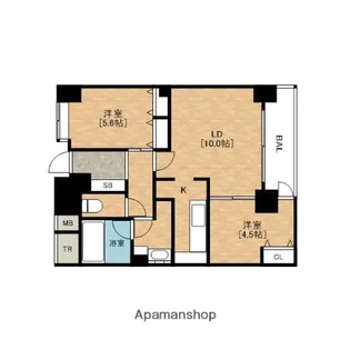 アーデンタワー北堀江【12階】の間取り