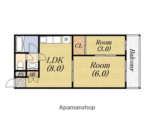 五條コーポ【3階】の間取り