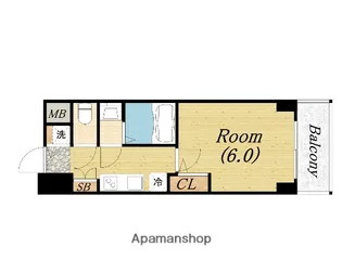 S−RESIDENCE南堀江【11階】の間取り