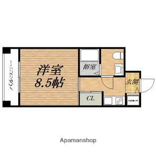 S−CREA御堂筋本町【6階】の間取り