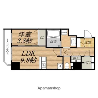 プレサンス松屋町グレース【9階】の間取り