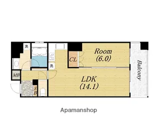 リーガル四ツ橋立売堀Ⅱ【9階】の間取り