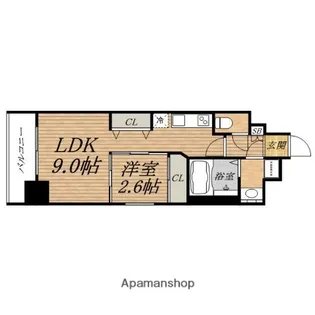 ファーストフィオーレ心斎橋イーストⅡ【14階】の間取り