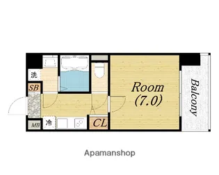 アドバンス大阪ルーチェ【14階】の間取り