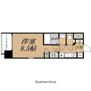 スワンズシティ心斎橋ルーノ【7階】の間取り