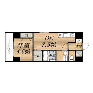 LA CASA 上本町【10階】の間取り
