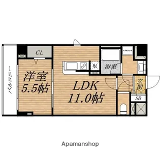 パークフラッツ安堂寺町【4階】の間取り