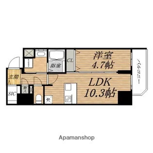 プレサンス堺筋本町駅前シェル【7階】の間取り