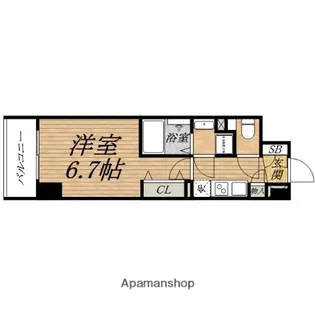 SERENITE心斎橋GRANDE【7階】の間取り