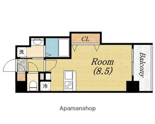 ラグゼ江戸堀【7階】の間取り