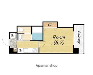 LUXEドーム前Ⅱ【7階】の間取り