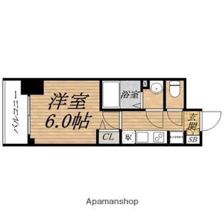プレサンス天満橋トラッド【14階】の間取り