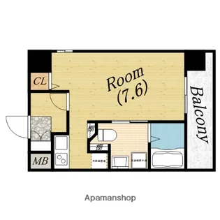 ジュネーゼ京町堀パークサイド【5階】の間取り