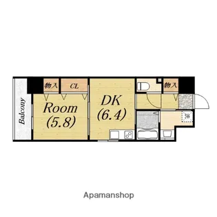 エグゼリエみなと通り【5階】の間取り