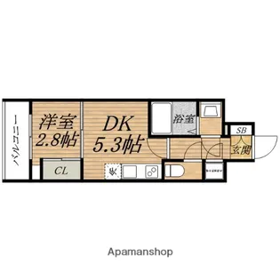 セレニテ本町ルフレ【4階】の間取り
