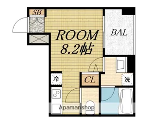 エスライズ西本町【8階】の間取り