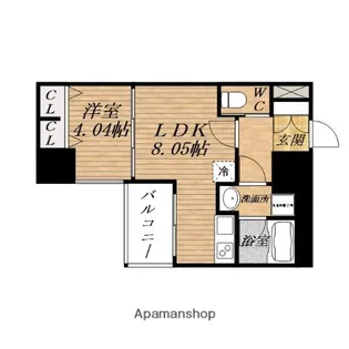 1LDKの間取り画像