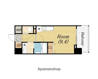 コンフォリア京町堀【11階】の間取り