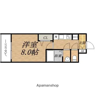 プレサンス心斎橋ソレイユ【14階】の間取り