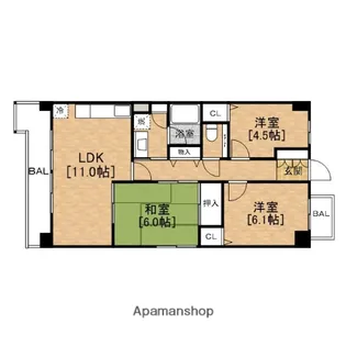 グラマシー立売堀【9階】の間取り