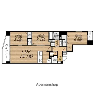プレサンスロジェ心斎橋【3階】の間取り