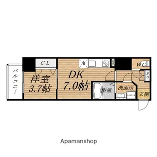 レオンコンフォート大手前ラトゥール【13階】の間取り