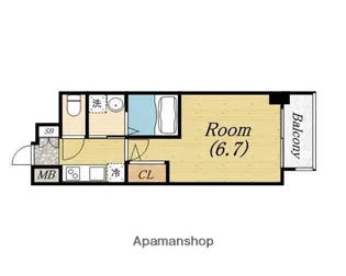 エスリード大阪上本町グリーズ【15階】の間取り
