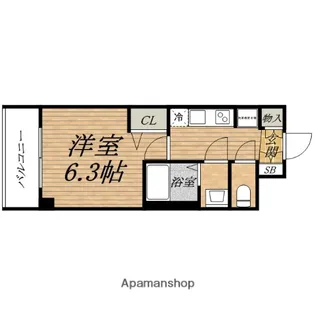 プレサンス大手前ピリオド【3階】の間取り