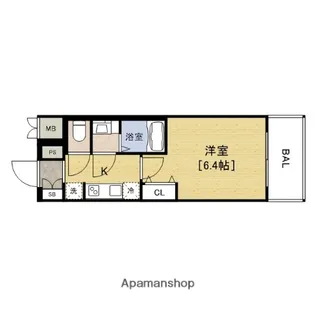 プレサンスOSAKA DOMECITYビーツ【6階】の間取り