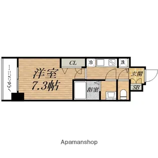 プランドール北浜【4階】の間取り