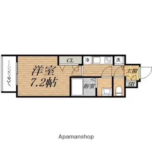 プランドール北浜【13階】の間取り