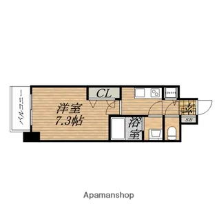 プランドール北浜【13階】の間取り