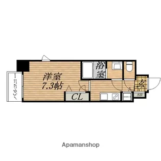 プランドール北浜【15階】の間取り