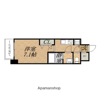 プランドール北浜【7階】の間取り