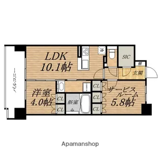 リフレ天満橋【4階】の間取り