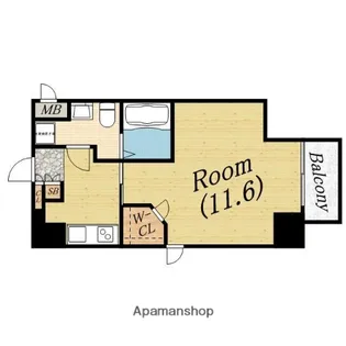 エステムコート難波EASTレオルガ【12階】の間取り