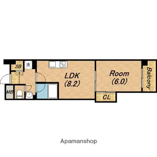 マスターズレジデンス道頓堀Ⅱ【4階】の間取り