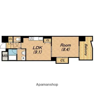 マスターズレジデンス道頓堀Ⅱ【3階】の間取り