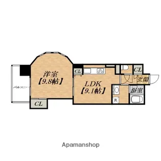マスターズレジデンス道頓堀Ⅱ【5階】の間取り