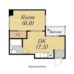 マンション北堀江【5階】の間取り