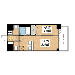 プレサンス難波MAJORITY【7階】の間取り