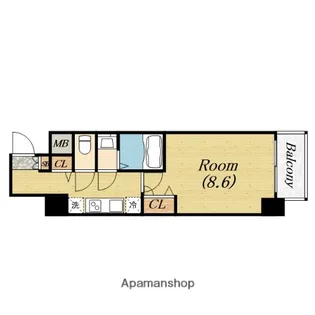 プレサンス堺筋本町センティス【4階】の間取り
