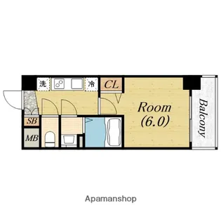 プレサンス長堀通グレイタス【3階】の間取り