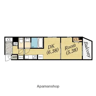 アネールエレ江戸堀【2階】の間取り