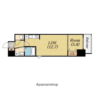 ラクラス堺筋本町【10階】の間取り