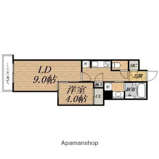 ブランズ大阪松屋町【14階】の間取り
