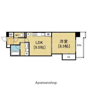 マスターズレジデンス道頓堀Ⅲ【7階】の間取り