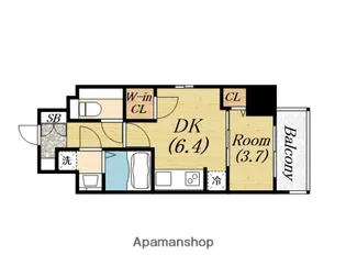 ジオエント新町【4階】の間取り